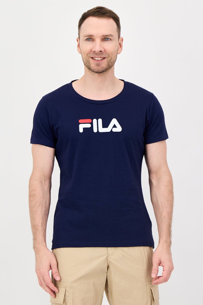 FILA Men Sportswear Fit Short Sleeve Outdoor T-Shirt, Navy - Image 1